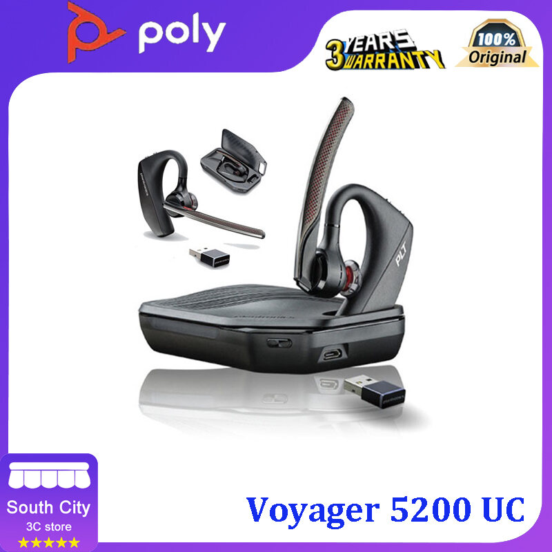 Plantronics Voyager 5200 UC Bluetooth Headset, Business Headset (5200 Headphone + Charging Dock + BT600)