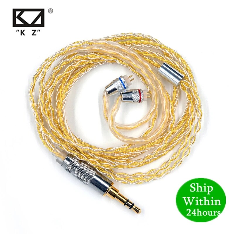 KZ Earphones Gold Silver Mixed plated Upgrade cable Headphone wire for Original ZS10 Pro ZSN ZS10 AS10 AS06 ZST ES4 ZSN Pro AS16
