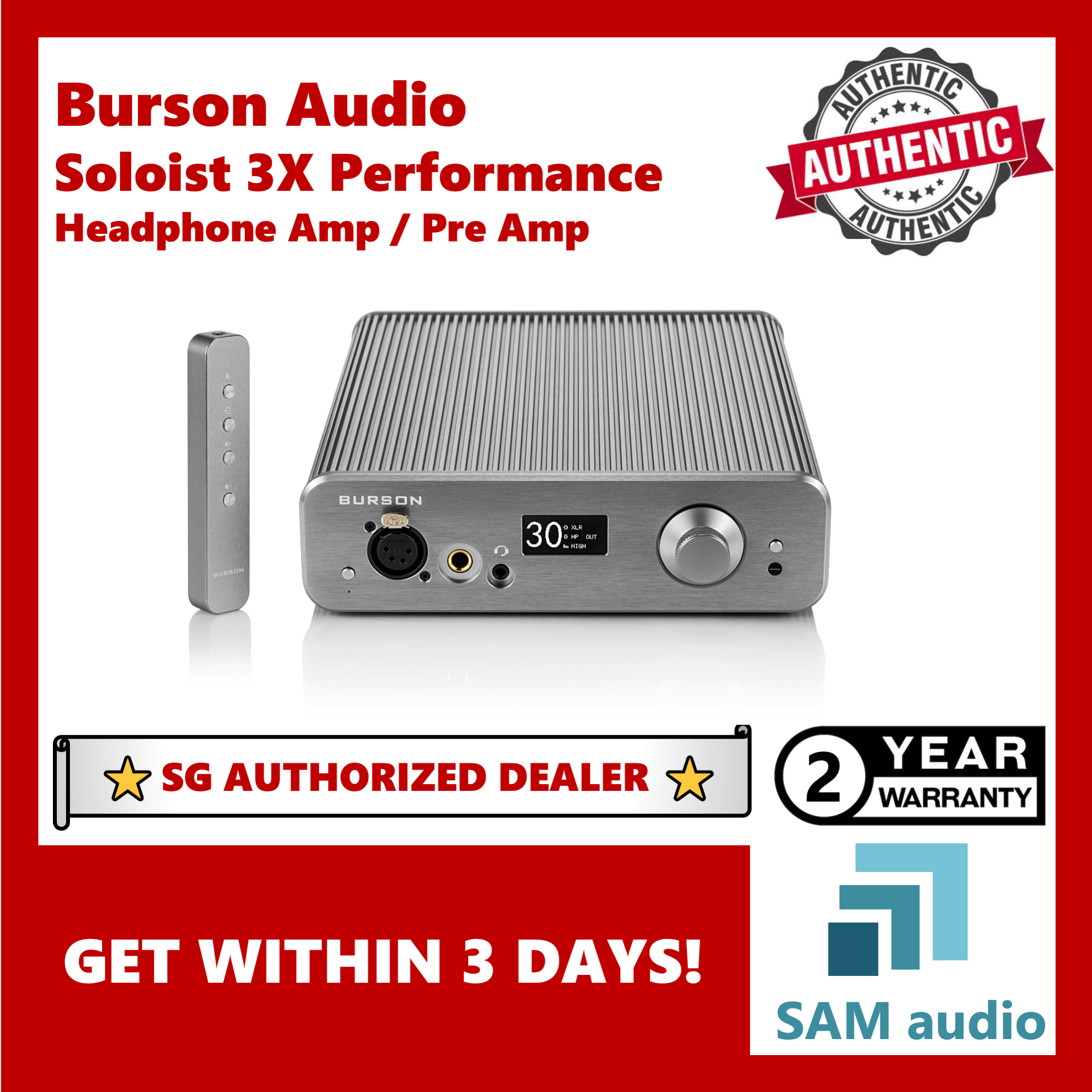 [SG] Burson Audio, Soloist 3X Performance Headphone Amplifier / Pre Amp