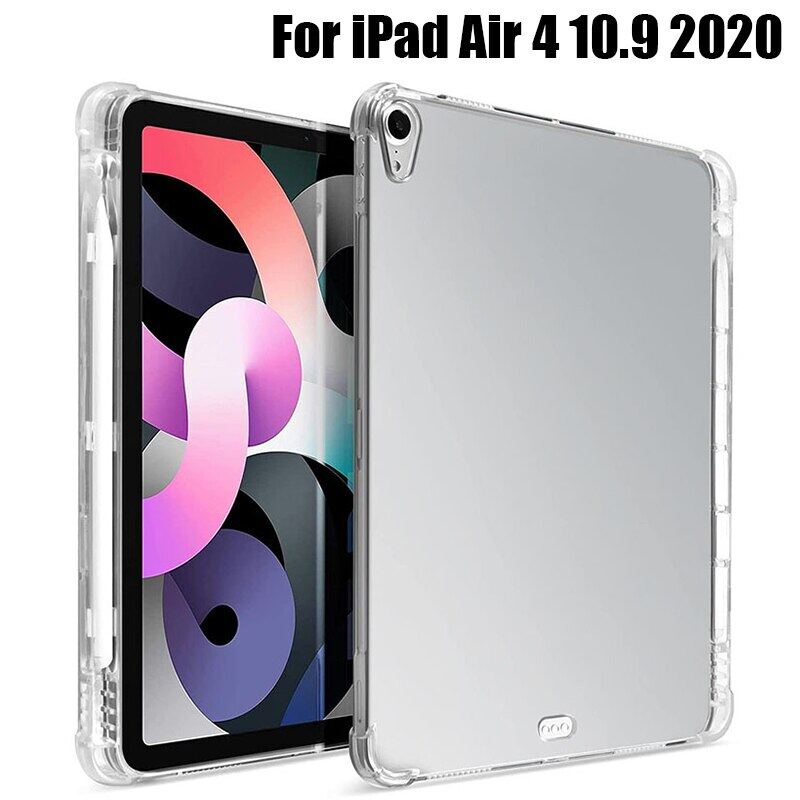 Transparent Clear Silicone TPU Soft Case For iPad Pro 12.9 Air 5 10.9 2022 4 10.9 inch 2020 10.2 10.5 9.7 mini6 Pro 11 Shockproof With Pen Case For iPad A2324 A2072 A2325 A2316